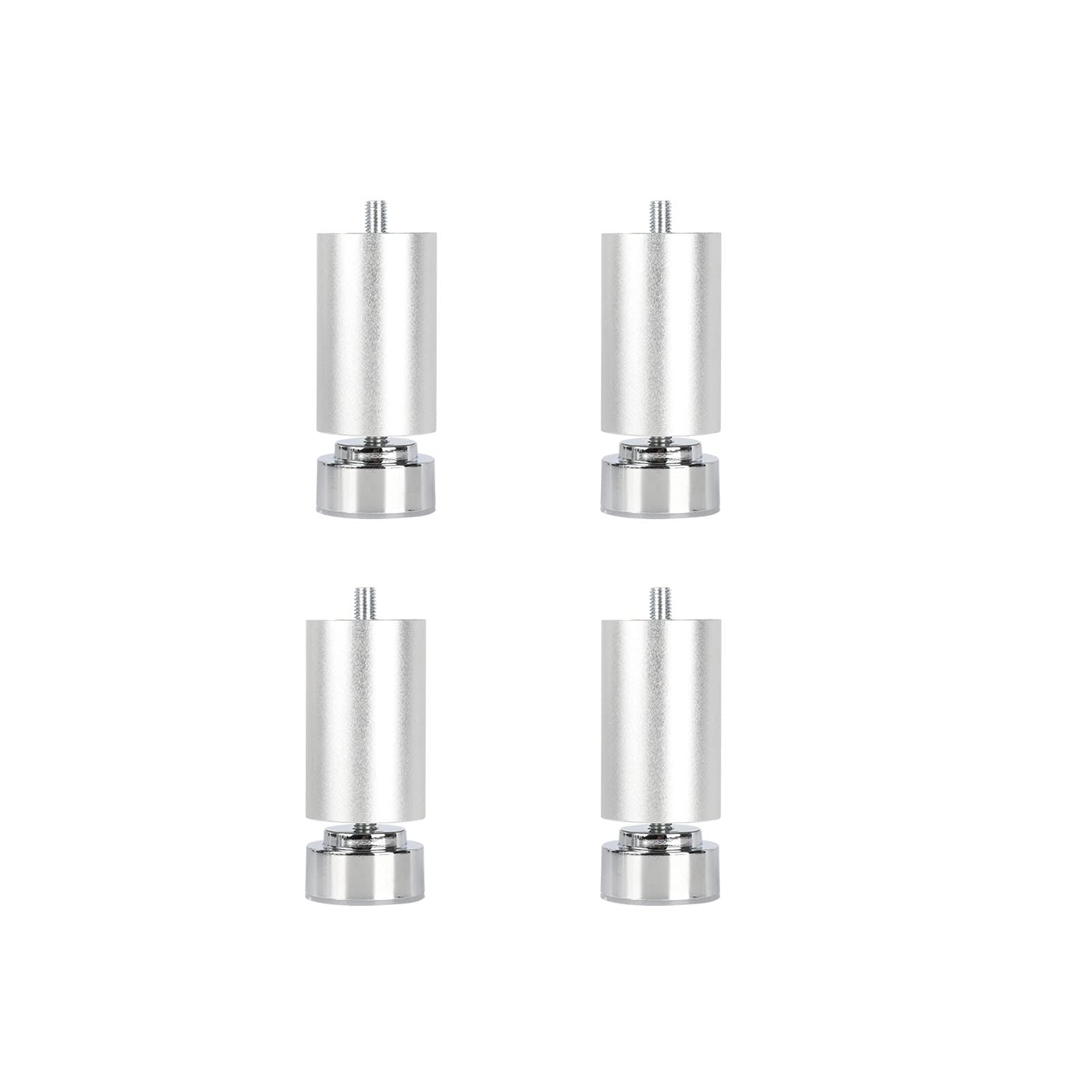 Set da 4 Gambe per Mobili Regolabili in Altezza, Piedini per Divani in Lega di Alluminio,Piedini di Supporto per Mobili e scrivania,Bulloni M10,Argento,20cm(8inch)