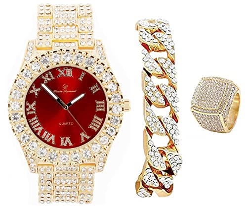 Montre pour homme avec cadran à chiffres romains Big Rocks, l'ensemble cadeau idéal