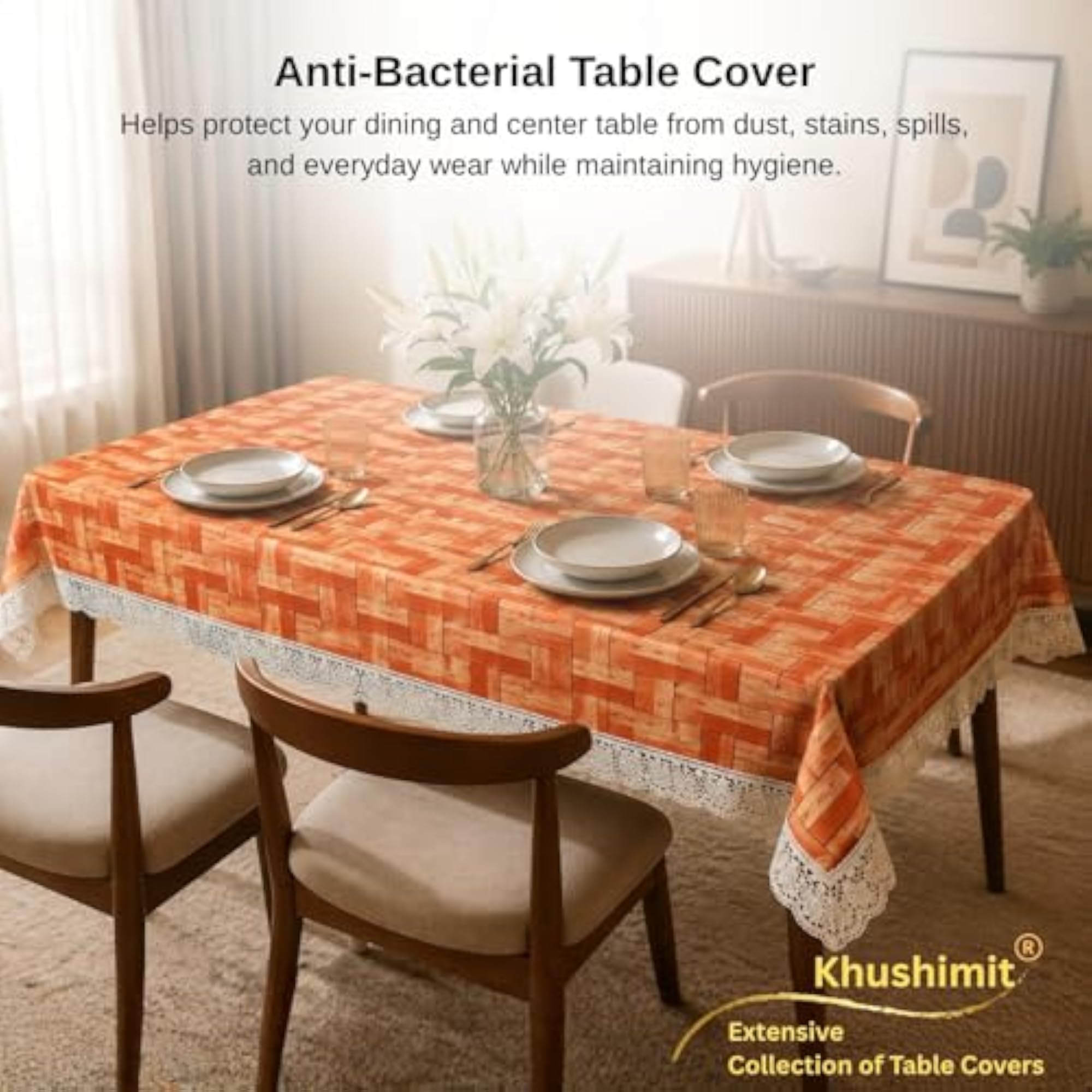 Premium PVC Rectangular Center Table Cover, 40x60 Inch