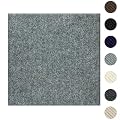 ZOWZOW Carpet Tiles Peel and Stick 24” x 24”, Self Adhesive Soft Padded Flooring Stickers, Light Gray Home Decor for Bedroom Living Room Office, 20 Tiles & 80 sq ft per Box