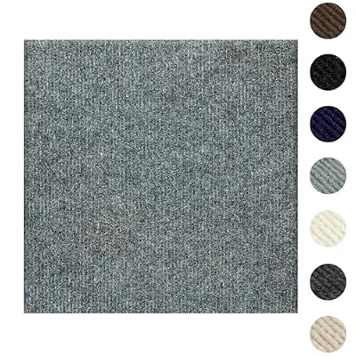 ZOWZOW Carpet Tiles Peel and Stick 24” x 24”, Self Adhesive Soft Padded Flooring Stickers, Light Gray Home Decor for Bedroom Living Room Office, 20 Tiles & 80 sq ft per Box
