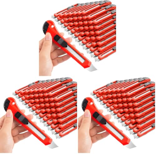 Image of DIYSELF 90 Pack Box Cutter Retractable, 18mm Box Knife, Utility Knife Retractable with Snap Off Blade, Boxes Cutter Knives for Cardboard, Art, Craft