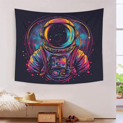 Tapisserie murale tissu décoration chambre art mural astronaute 3D