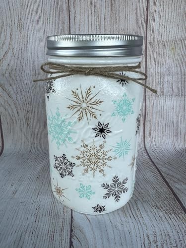 Festive Snowflake Decoupage Mason Jars - Charming Christmas Decor & Affordable Gift Ideas