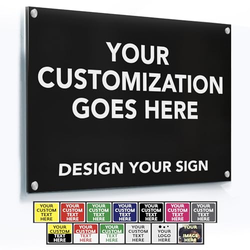 Custom Outdoor Metal Sign - Personalized Aluminum Safety and Business Signs, Waterproof (Black Background, White Aluminum, 36x24 In)