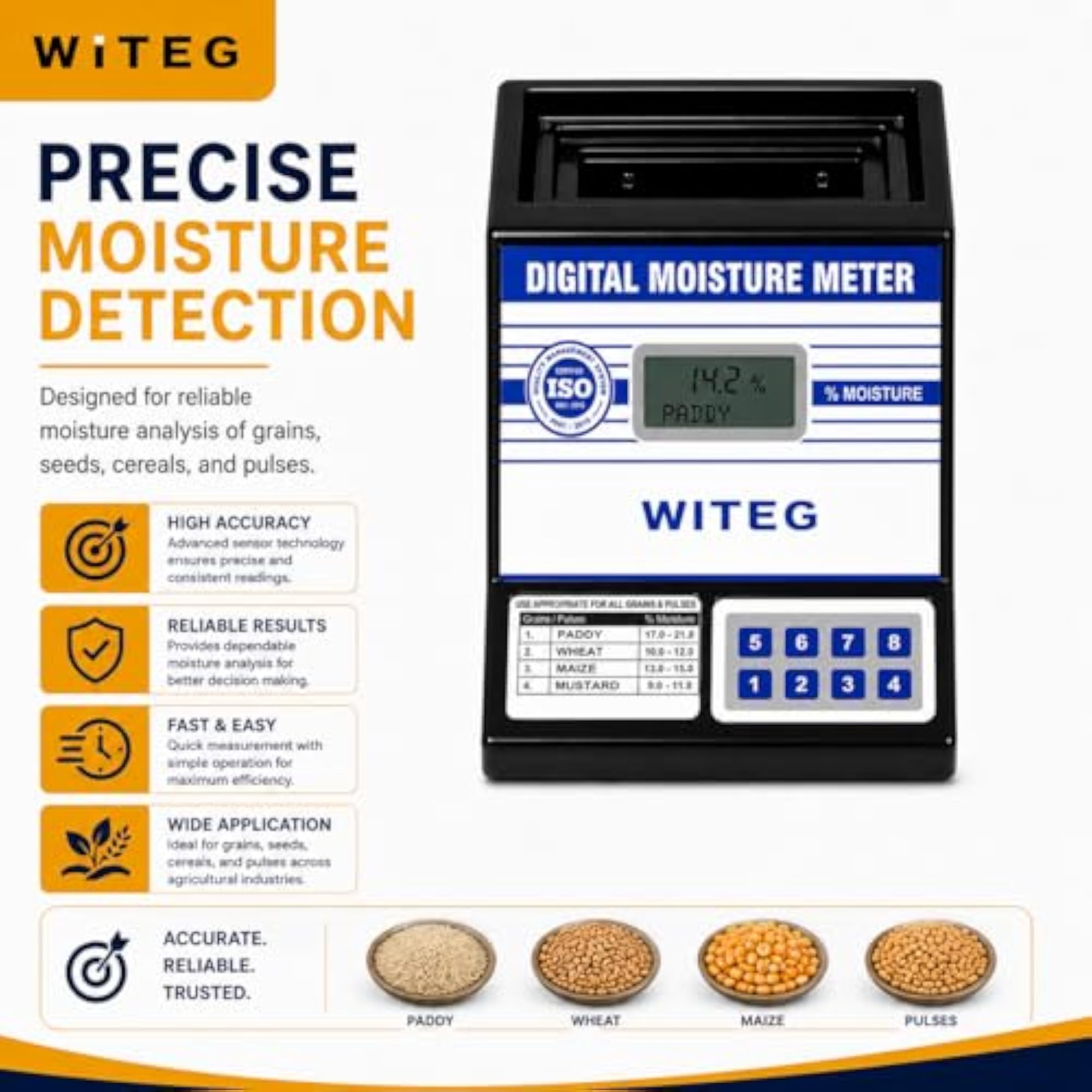Digital Moisture Meter for Grains & Seeds