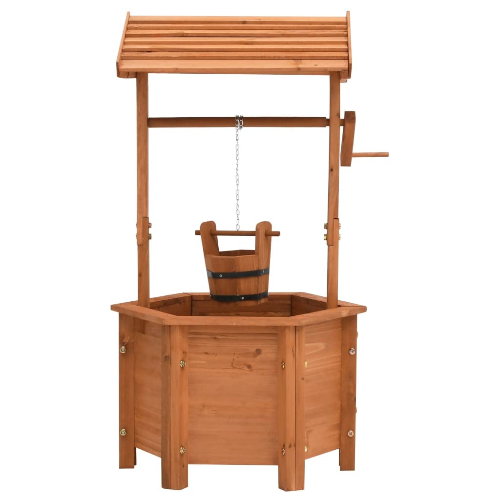 vidaXL Jardinière à Puits à Souhait de Jardin Plantes Fleurs Pelouse Décoration de Jardin Arrière-Cour Extérieur 40x40x84cm Bois de Sapin