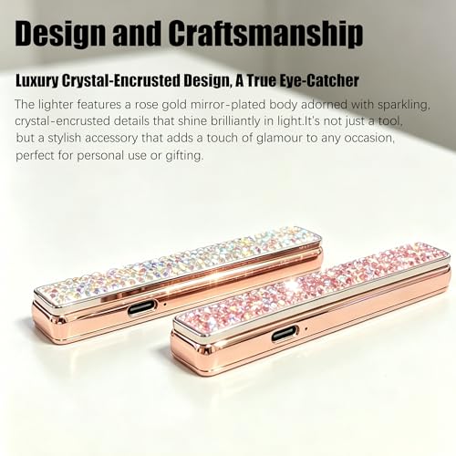 Encendedores eléctricos en forma de diamante rosa, 2 unidades miniatura 2