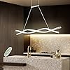 Suspension LED pour table de salle à manger, à intensité variable avec télécommande 3000-6500 K, Suspension 32 W pour salon, chambre à coucher, salle à manger suspensions d’éclairage intérieur Blanche