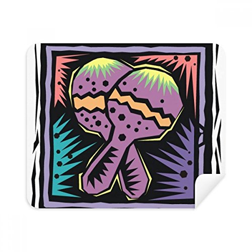 Purple Racket Mexicon Culture Element Engraving Cleaning Cloth Screen Cleaner 2pcs Suede Fabric