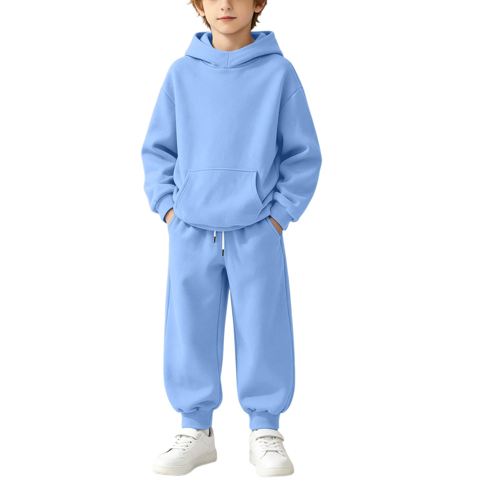 LUCKME Chandal Niño Niña,Conjunto de Sudadera con Capucha y Pantalón Jogger | Ropa Deportiva 2 Piezas Otoño e Invierno, Sudadera Manga Larga y Pantalones con Bolsillos, Chándal Infantil 4-15 años