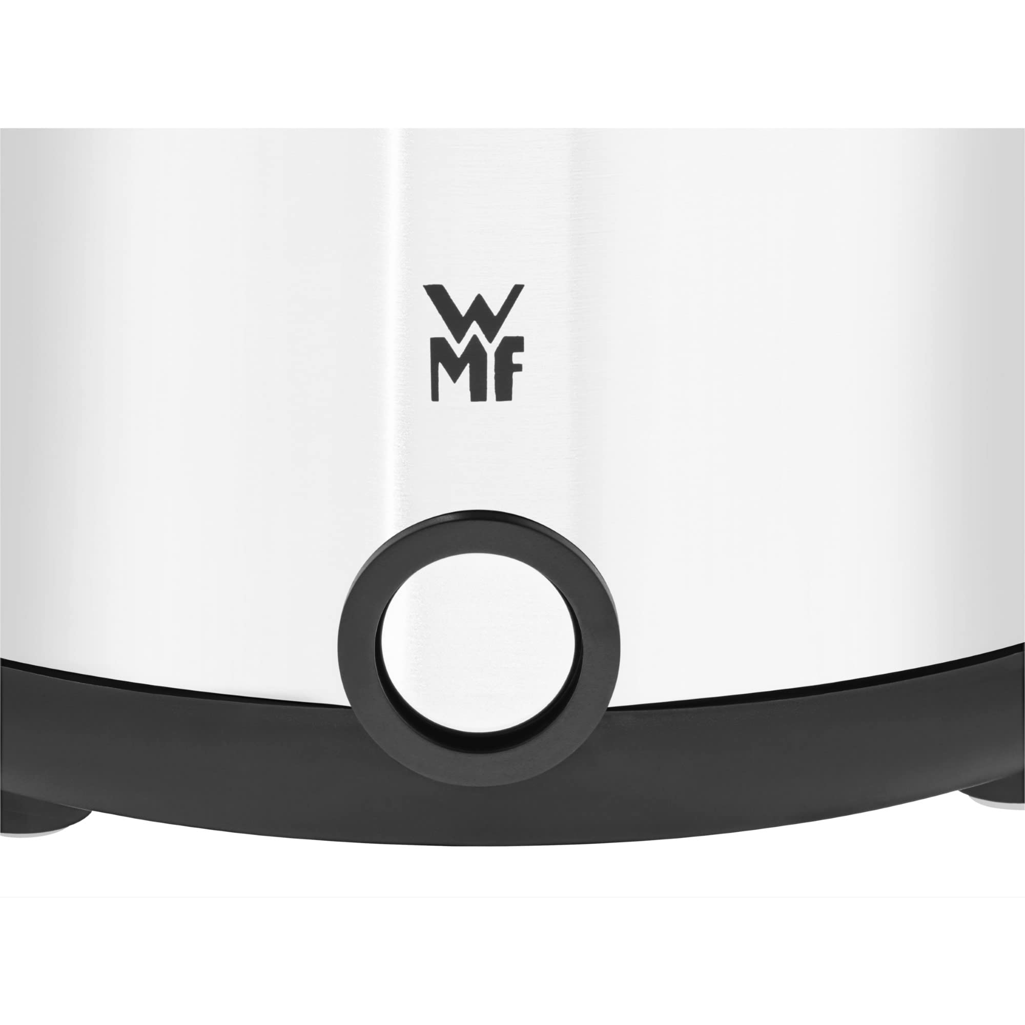 WMF KITCHENminis - Macchina per popcorn, piastra riscaldante rivestita, coperchio per servire, apertura per sciogliere il burro, preparazione con zucchero e sale, salvaspazio, in acciaio inox opaco
