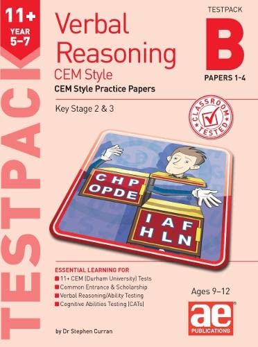 11+ Verbal Reasoning Year 5-7 Cem Style Testpack B Papers 1-4: Cem Style Practice Papers