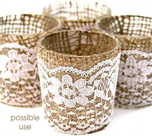 Miniatura 4 de Cinta de encaje con diseño floral de 20 yardas HipGirl. Ideal para invitaciones de bodas, tarjetas, decoración, costura y otras aplicaciones de