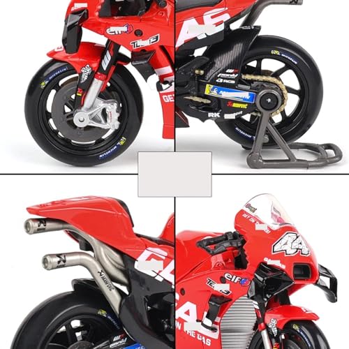 Modelo de motocicleta HTLNUZD 1:18 aleación roja miniatura 3