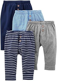 Simple Joys by Carter's Baby Boys' Pant, Pack of 4, Navy/Grey, Stripe, 18 Months