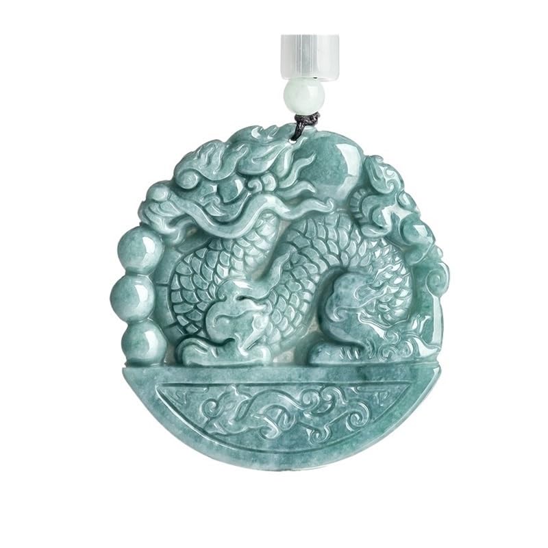 Collier en Jade véritable pendentif Dragon sculpté en jadéite naturelle