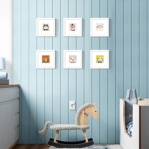 Image of upsimples 8x8 Picture Frame, Display Pictures 4x4 with Mat or 8 x 8 Without, Wall Hanging Photo Frames, White, 1 Pack
