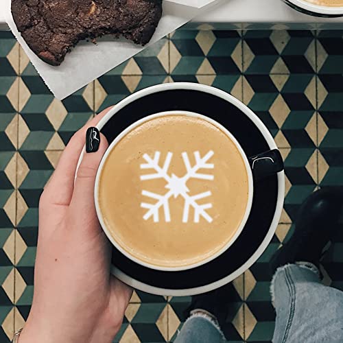 HEMOTON 24Pcs Plantillas de Café de Navidad DIY Coffee Cookie Postre Templeadas Cappuccino Latte Impresión Modelos… - Imagen 3