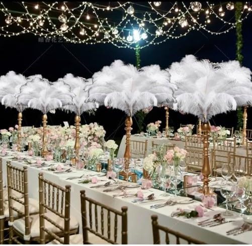 Special Sale 50 Pcs White Ostrich Feathers with Gentle hints of Cream. Size 12-16