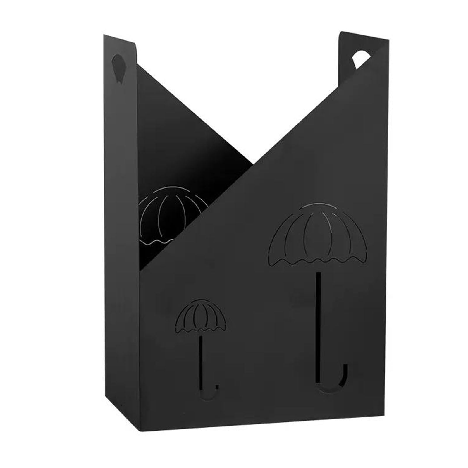 CFY652 Umbrella rack Freestanding Metal Umbrella Stand, Holder with Removable Drip Tray, Bucket Storage Shelf, for Home, Entryway, Office, Hotel and Supermarket Office(Black)
