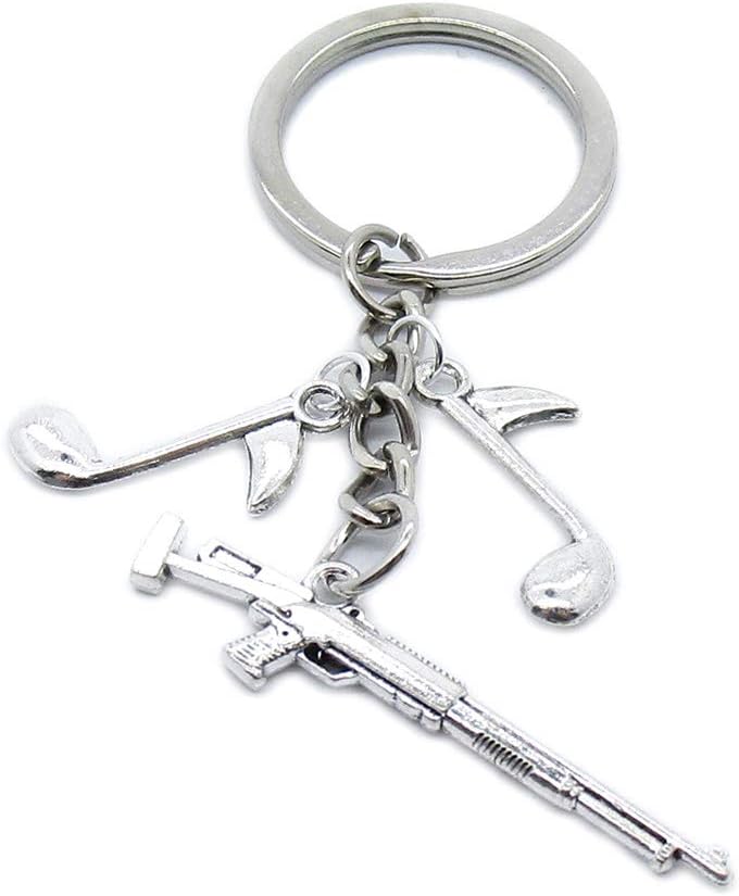 20 Pieces Keychain Keyring Jewellery Clasps Suppliers MH7D7P Gun Rifle Note Musical Music