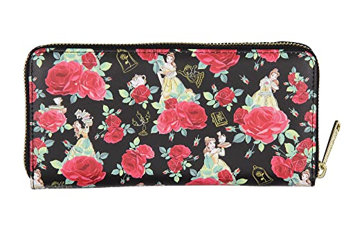 Loungefly Disney Beauty And The Beast Belle Roses Zip Around Wallet3