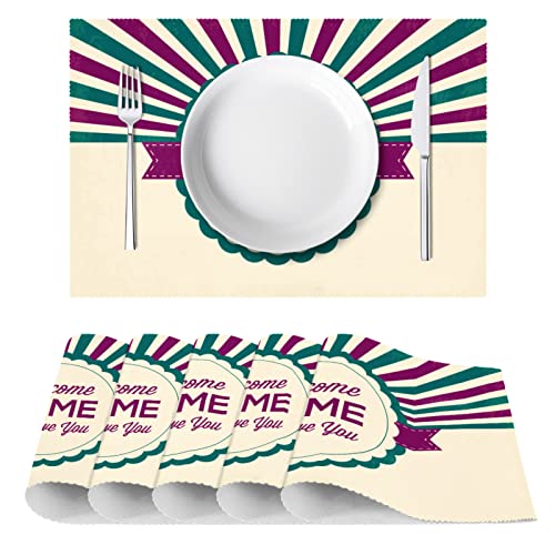 Sets de table anti-chaleur Welcome Home en tissu Oxford résistant - 3