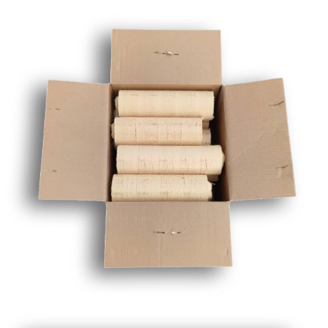 Tronchetti da ardere per camino 50 kg, in legno pressato, 5 cartoni da 10 kg, Senza Additivi, 100% Made in Italy