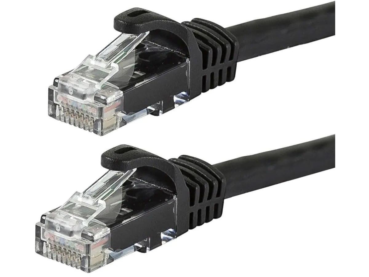 Monoprice Flexboot - Cable de conexión Ethernet Cat6, 10 pies, color negro (paquete de 12) RJ45 sin enganches, trenzado, 550 MHz, UTP, cable de cobre puro desnudo, 24 AWG, serie Flexboot