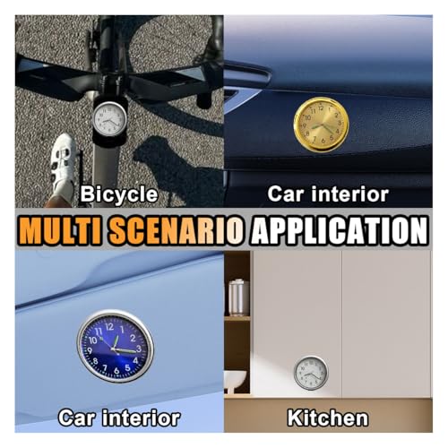 GLSOWEE 2PCS Car Mini Clock, Car Luminous Clock with Adhesive, Car Air Vent Clip Quartz Clocks, Car Dashboard Clocks, Universal Car Watch Accessories for Home Boat Truck SUV Car (Black+White)