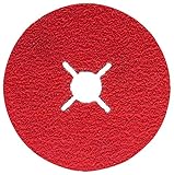 Aplicaciones: el disco de lija de fibra es idóneo para arrancar material de soldadura, achaflanar, lijar, eliminar pintura, tratar superficies, decoraciones y acabados