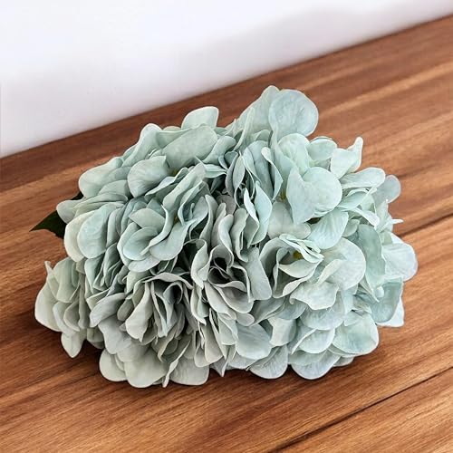 Image of Art Street Artificial Blue Hydrangea Flower Stick for Vases| Faux Flowers| Ideal for Home Decor |Items for Living Room |Christmas Day, New Year Decor| 6 Head Flower|Size: 18 Inch (Set of 1)