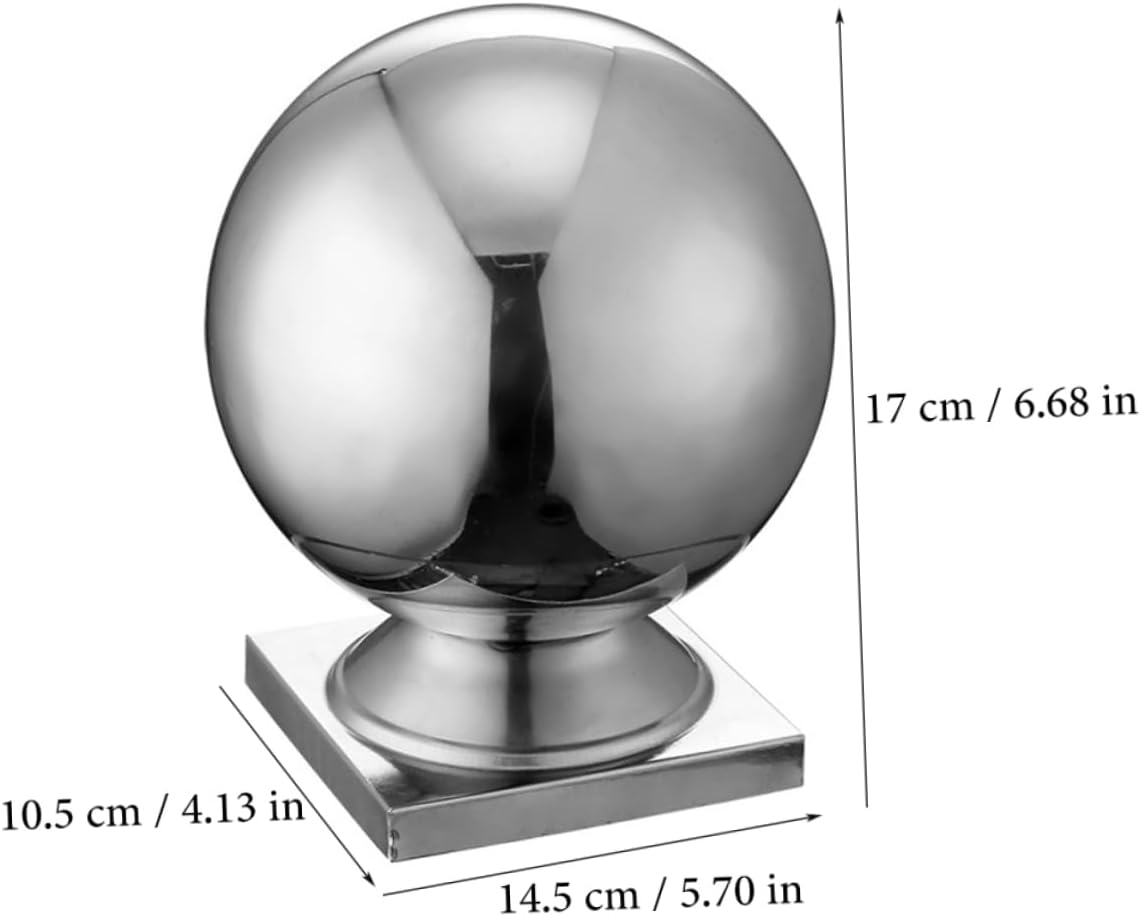DULAI 3pcs Stainless Steel Decorative Balls Stainless Steel Gazing Ball Stainless Steel Balls Globe Mirrors Garden Ball Garden Gazing Stand with Base Float Metal Ball Reflective Ball