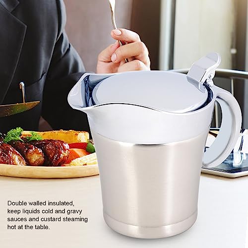 Sauce Gravy Boat Pot, Stainless Steel Thermal Sauce Pot Jug, Double Wall Sauce Gravy Boat Pot Serving Jug Bucket for Home & Kitchen(450ml) - Image 4
