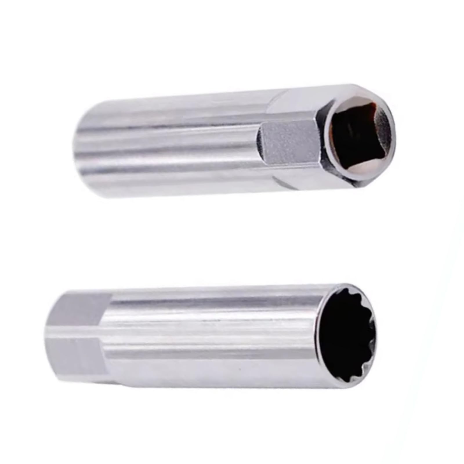 Llave bujía Encendido Llave para Bujías Coche Herramienta Reparación De Extracción De Enchufe De Bujía Magnética 3/8 12 Ángulos Finos Delgada para Pared(1set)
