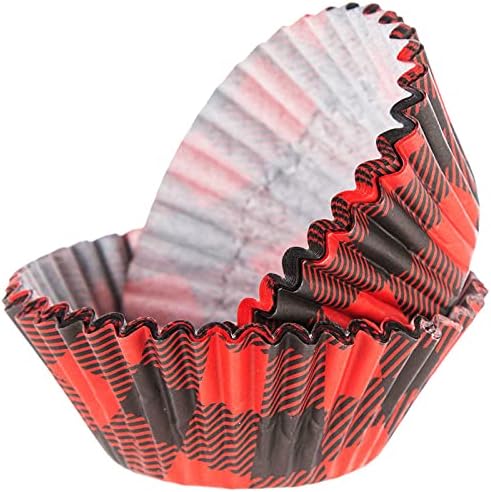 Red Black Buffalo Plaid Cupcake Liners Party Baking Cups 50 Ct.