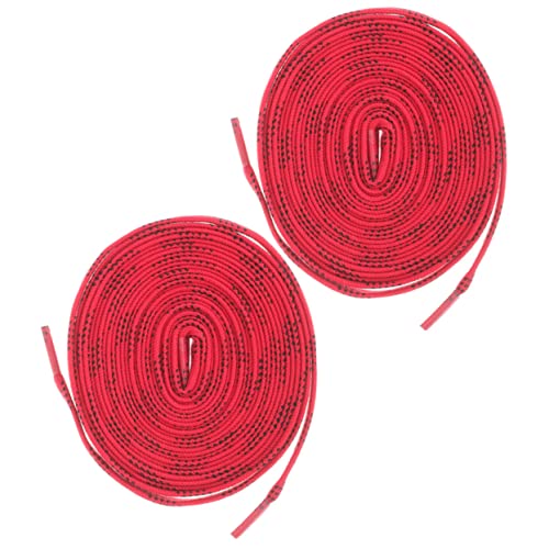 Abaodam 2 Pairs Polyester Ice Hockey Skate Laces Red Slightly Elastic Shoelaces for Ice Skates and Hockey Shoes Comfortable Fit Stylish and Practical Replacement Strings