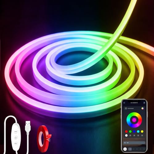 Image of Neon Rope Lights 10ft,RGB LED Strip Lights with App Control