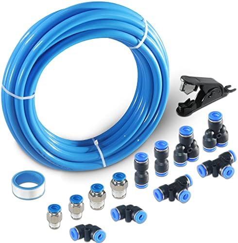 MSAEIQUN Pneumatic Tubing Blue Polyurethane PU Air Hose Pipe Tube Kit 6mm OD 4mm ID 10 Meter 32.8ft for Air Line or Fluid Transfer (6mm x 10M)
