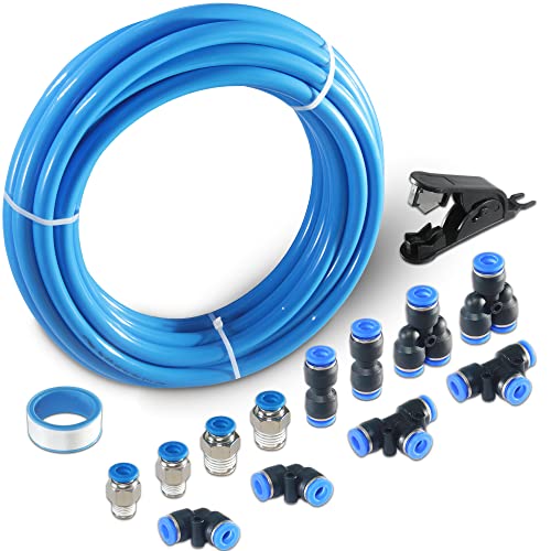 Msaeiqun Pneumatic Tubing Blue Polyurethane Pu Air Hose Pipe Tube Kit 6Mm Od 4Mm Id 10 Meter 32.8Ft For Air Line Or Fluid Transfer (6Mm X 10M) #TOP1