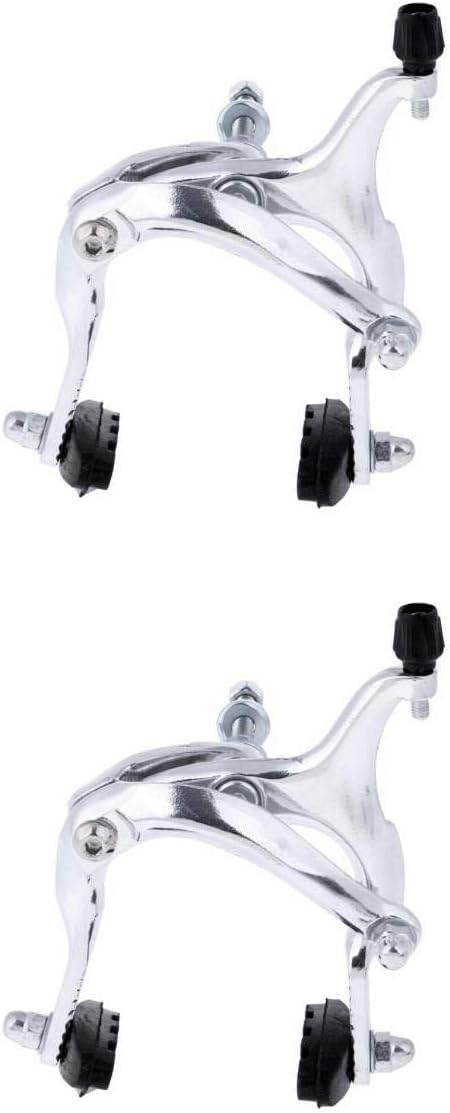 2-Part Aluminum Racing Bike Brake Caliper Set Front and Rear 67-79mm for Mountain and Road Bicycles Black- for Quick Wheel Removal and Adjustability
