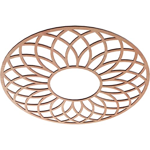 Image of Ekena Millwork 28 inchOD x 9 5 /8 inchID x 3 /8 inchT Cannes Wood Fretwork Pierced Ceiling Medallion, Cherry