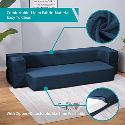 Balus Twin Folding Sofa Bed, 8.6 Inch Floor Sofa Bed Foldable Couch, Memory Foam Futon Couch, Fold Out Sofa Bed Convertible Sleeper Sofa Bed For Living Room/Bedroom/Guest Room/Office #TOP5