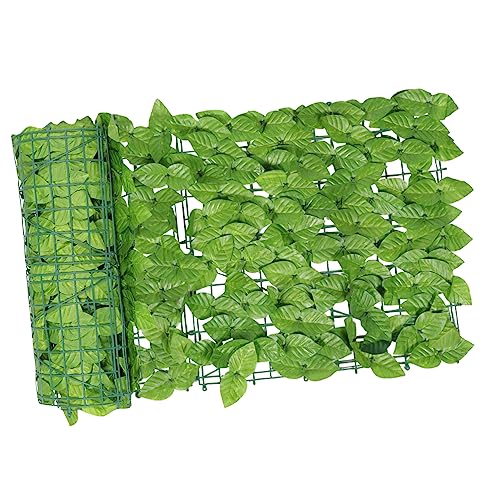 Totority Artificial Green Plant Wall Fence UV Resistant Simulated Leaf Privacy Screen for Balcony Courtyard Outdoor Decoration with Flexible Mesh Frame and Noise Reduction