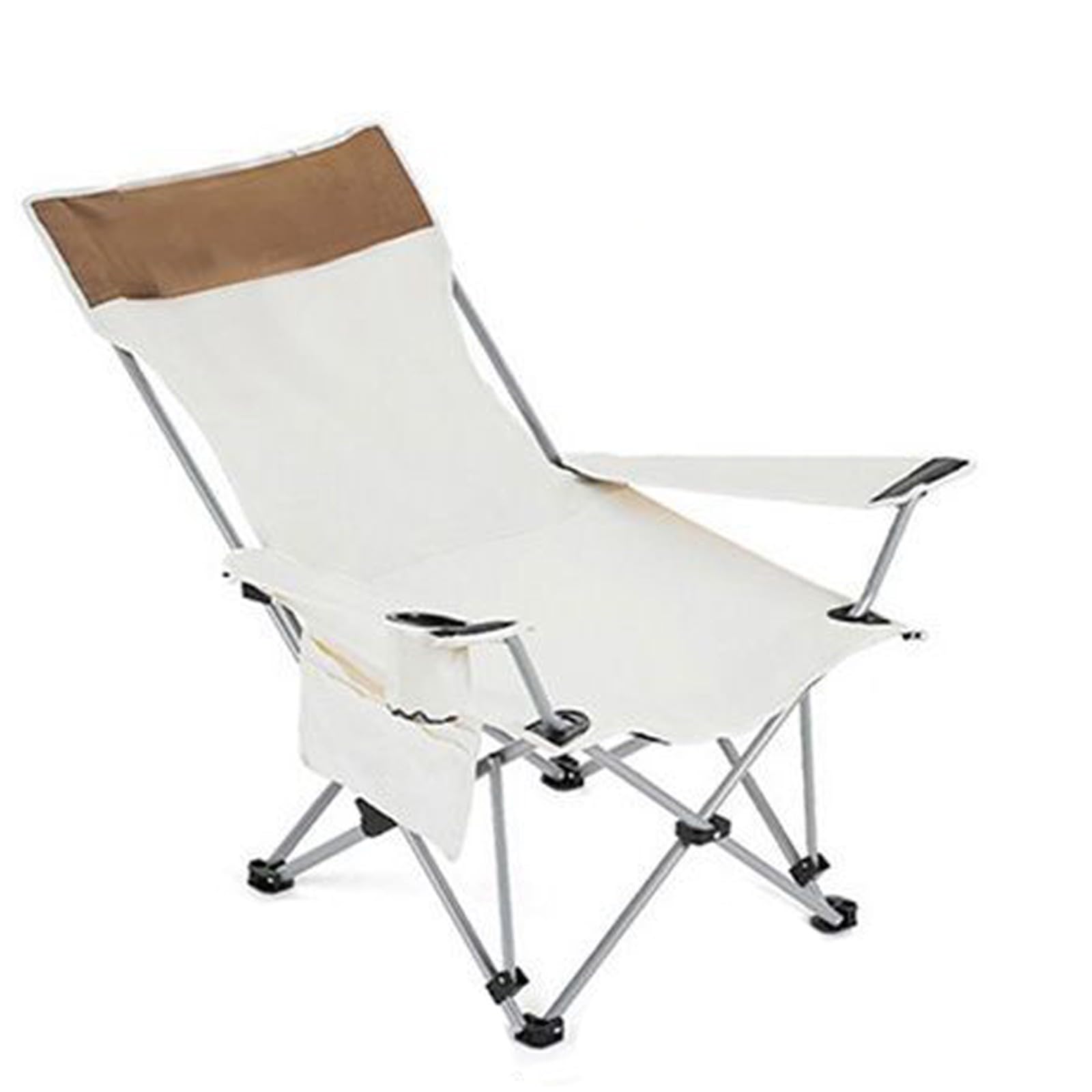 Chaise de Camping Pliable Surdimensionnée Portable avec Porte Gobelets et Accoudoirs Cadre Stable pour Extérieur Intérieur Camping Pêche Couleur Noir Gris B