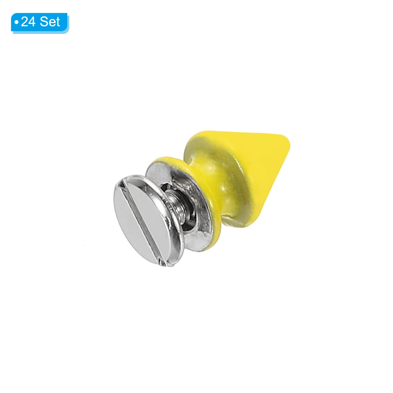 PATIKIL 12mm Studs for Clothing 24 Sets Spikes for Clothes Studs and Spikes Leather Rivets Metal Cone Punk Spikes Screw Posts with Hole Puncher for Leather Jacket Fabric Yellow - Image 3