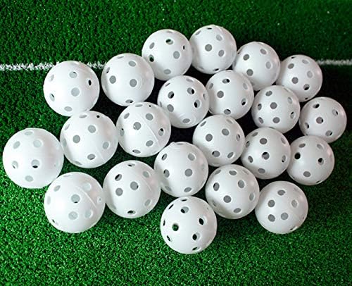 Tebery 100 Pack White Plastic Golf Training Balls - Airflow Hollow 5 Inch Wiffle Golf Balls for Driving Range, Swing Practice, Home Use