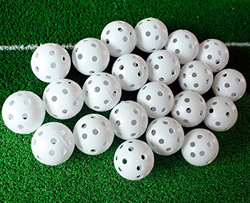 Faswin 100 Pack White Plastic Golf Training Balls, Airflow Hollow 41Mm Golf Balls For Driving Range, Swing Practice, Home Use #TOP3