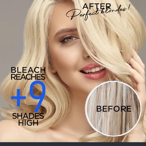 Image of Hair Pure Blonde Bleach Powder - Power Lift Up to Level 9 | Dust Free Lightening Decolorant Powder for Hair Bleaching | Professional Salon Use Hair Lightener - 100g